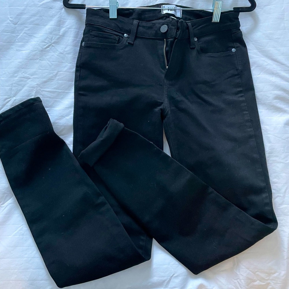 Paige black skinny jeans mid rise